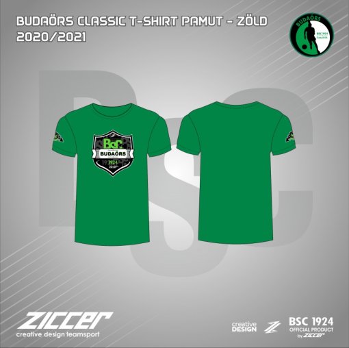 202021 BSC 1924 Kollekció Classic T Shirt Pamut Zöld